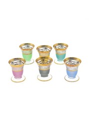 San Marco 6pcs Ice Cream Bowl Set Color Glass Shiny Gold- Made In Italy