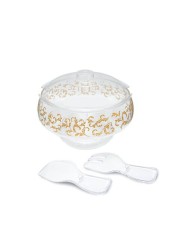 Al Hoora Acrylic Small Size Golden Design Salad Bowl