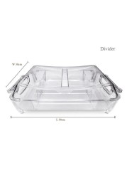 Al Hoora 39*30*10cm Clear Cutlery Box / Serving Divider Tray W/ Clear Cover Use For Sweets, Nuts, Dry Fruits, Cutlery &amp; Color Box