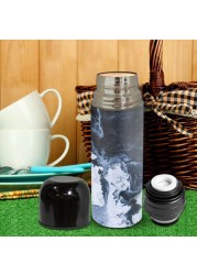 Grayscale marble Thermos Flask