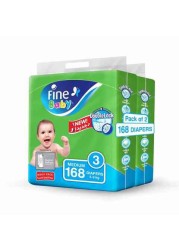 Fine Baby Diapers Mega Pack Size 3 Medium 4-9kg 84 Count x2