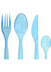 KOOPMAN DISPOSABLE CUTLERY SET, BLUE, K8711295515590, 24 PIECES