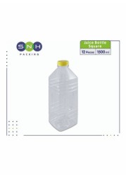 Pack Of 12 Juice Bottle With Lid Clear