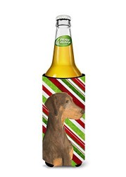 Caroline&#39;s Treasures Ss4548Muk Doberman Candy Cane Holiday Christmas Ultra Beverage Insulators For Slim Cans, Slim Can, Multicolor