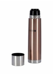 Royalford Stainless Steel Vacuum Bottle Brown/Silver 1L