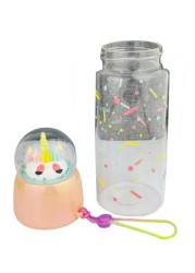 Unicorn Glass Water Bottle Peach 480ml