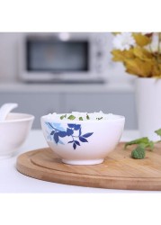 Delcasa Serving Rice Bowl White/Blue 3.75inch