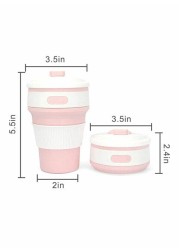 Generic Collapsible Silicone Travel Mug 3.4 x 3.4 x 2.28centimeter