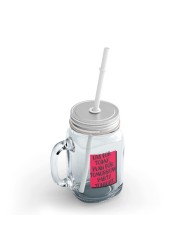 Loud Universe - Clear Mason Jar Live Today Plan Tomorrow Party Tonight Fun Quote Glass Jar With Straws