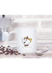 Loud Universe - Beauty and the beast 11oz Ceramic Coffee Mug Kettle Yellow Kettle Novelty Coffee Mug Gift