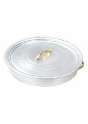 Ayda Breakfast Serving Tray With 7 Serving Plates And Lid Silver 15Inch