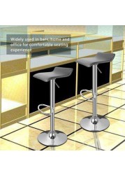 Alrm Adjustable Swivel Barstools, Pu Leather With Chrome Base, Pub Counter Chair (D-Black)