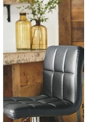 Umatou Bar Stools Gas Lever Adjustment High Bar Chair Leather Bar Stools For Kitchen ,Bar Counter,Homeset Of 2 Black (2)