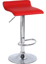 Nar 2Pcs Adjustable Swivel Barstools, Pu Leather With Chrome Base, Pub Counter Chair (B-Red, 60~80Cm)