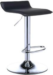 Nar 2Pcs Bar Stools, Modern Furniture Swivel Adjustable Pu Leather Seat Stools, With Chrome Plated Footrest And Base, For Kitchen Bar Bistro Pub Use (D-Black, 82~103Cm)