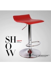 Suio Bar Stool Genuine Leather 360 Deg, Swivel Gas Lift Counter Modern European Style Exterior Adjustable Household European Postmodern Style High Bar Stools (Red)