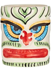 Arch Tiki Ceramic Cocktail Mocktail Juice Glass - White Tribal