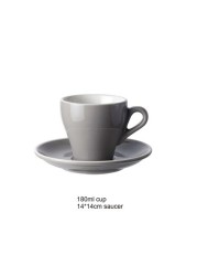 Sharpdo 180ML Coloured Glaze Cup And Dish Cup 180ML Saucer 14*14CM