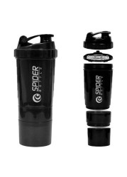 H Pro Protein Shaker Sports Water Bottle With Non Slip 3 Layer Twist Off 3oz Cups With Pill Tray, Leak Proof Shake Bottle Mixer and Protein Powder Shake Cup With Storage 0.5kg