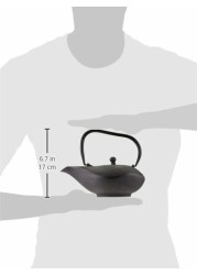 Miya Hobnail Genie Design 32-Ounce Cast Iron Teapot and Teacup Gift Set w/ Strainer and Trivet, Black