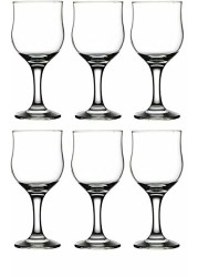 Circleware Concord Street Wine Glasses, Set of 6 All-Purpose Elegant Party Beverage Glassware Drinking Cups for Water, Juice, Beer, Liquor, Whiskey Bar Dining Gift, Farmhouse Decor, 8 oz, Clear