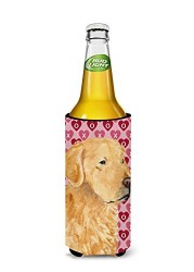 Caroline&#39;s Treasures Ss4476Muk Golden Retriever Hearts Love Valentine&#39;s Day Ultra Beverage Insulators For Slim Cans, Slim Can, Multicolor