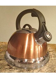 KitchenWorks Whistling Tea Kettle in Metallic Copper