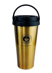 Thermal Cup Stainless Steel, Vacuum Insulated Travel Tumbler, Durable Insulated Coffee Mug, Thermal Cup with Double Partition SEALING Ring - 450ml (GOLD)