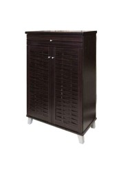 Homes R Us Hill Shoe Cabinet 77x39x119cm Chocolate