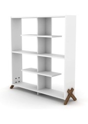 HomeCanvas KIPP Made In Turkey Modern Book Shelve for Living and Study Room(White-Walnut)