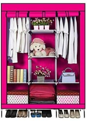 Generic Portable Wardrobe/Closet-Clothes Organizer, Non-Woven Fabric Cloth Cabinet/Storage Organizer With Cover For Multipurpose