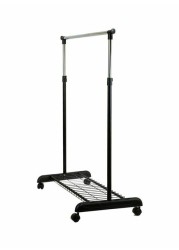 Generic Steel Single Bar Hanger With Shoe Rack Black/Silver 83X43X93.5Centimeter