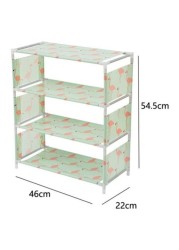 Generic 4-Layered Shoe Rack Green/Red 54.5X46X25.6Centimeter