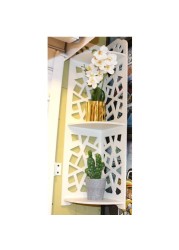 LINGWEI Multipurpose Corner Shelf Book Shelf flower Rack Stand Corner Storage Shelf Flower Pots Plants Display Organizer Kitchen Storage Organizer For Livingroom Bedroom Home