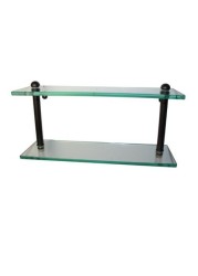 Allied Precision Industries Allied Brass Rc-2/16 16 Inch Two Tiered Glass Shelf, Oil Rubbed Bronze