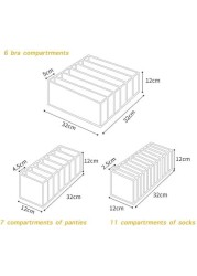 Doreen (Thickening) 3Pcs Collapsible Storage Boxes Bra Underwear Closet Organizer Foldable Container Case Drawer Divider (GC2332A)