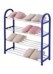 Generic 4-Tier Shoe Rack Silver/Blue