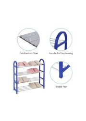 Generic 4-Tier Shoe Rack Stand Blue 57X19X57cm