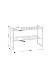 ALISSA-Multipurpose Under Sink Kitchen Rack Adjustable Storage Organizer, White.