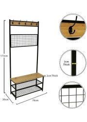 Yatai 3 In 1 Wooden Coat Rack Shoes Stand