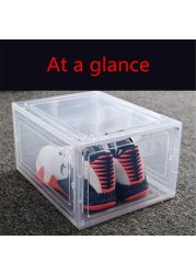 Lushh Shoe Storage Box, stackable High Quality storage Organizer Boxes - Stores Shoes Size up to UK 45, 2 Box Set Transparent