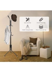 Coat Rack with 12 Hooks, 5.6ft Clothes Metal Hanger, Easy Assembly Hat Rack Free Standing Hanger Stand Rack for Clothes, Entryway Bedroom Office