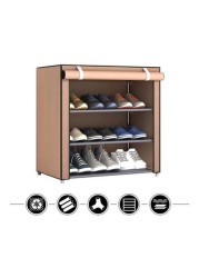 Generic Three-Layered Shoe Rack Coffee/Beige 57X15X7cm