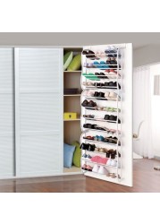 Doreen Over the Door Wall Hanging 36-Pair Shoe Rack. Fits Over Standard-Size Doors, 12 Shelves Design, Holds Sneakers, Heels, Sandals, Low Boots. Shelf Closet Wall Hanging Organizer Storage Shoe Stand（black）