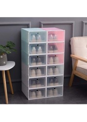 Naor Clear Plastic Stackable Storage Shoe Organizer Box (Mixed-12Pcs)