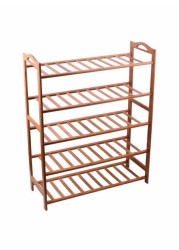 5-Tier Shoe Rack Organizer Natural Bamboo