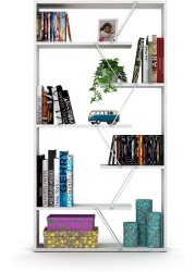 Home Canvas Tars Bookcase (White-Chrome)