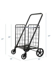 Generic Black Heavy Duty Portable Folding Shopping Utility Cart Trolley