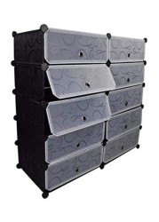 Generic 10-Cubes Rectangular Storage Shoe Cabinet Grey 95X95X37cm