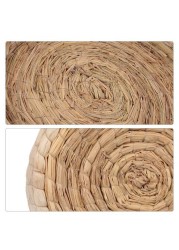 Generic-Straw Cat Mat Hand Woven Scratching Nest Pad Cat Straw Weaving Cushion Bed for Cats Kittens Birds Rabbits